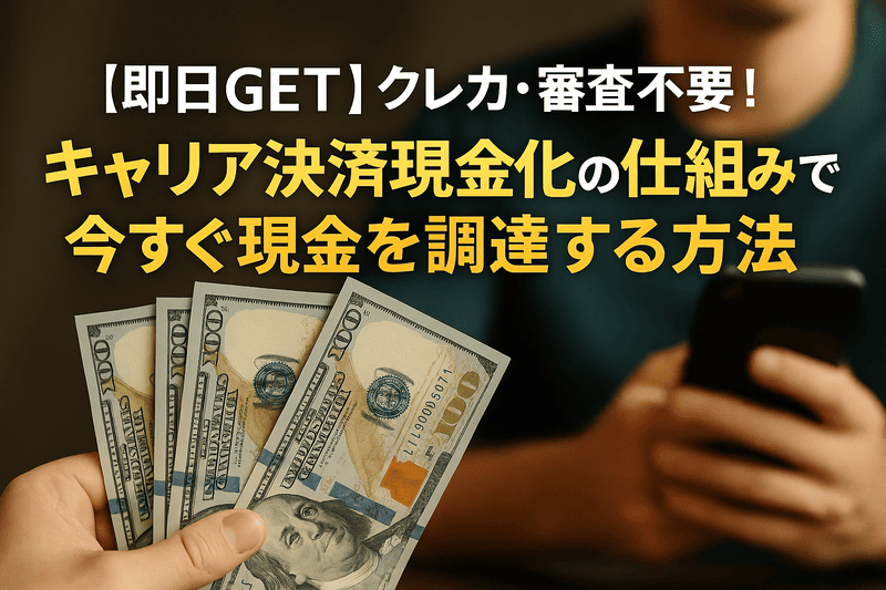 【即日GET】クレカ・審査不要！キャリア決済現金化の仕組みで今すぐ現金を調達する方法